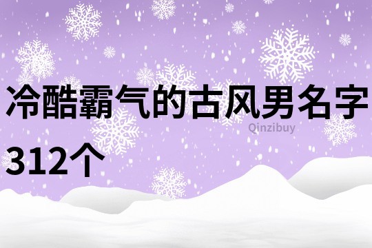 冷酷霸气的古风男名字312个