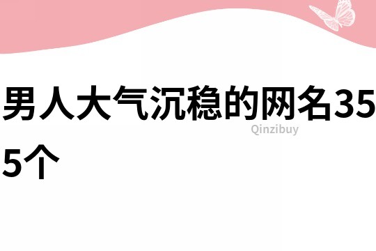 男人大气沉稳的网名355个