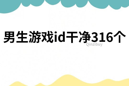 男生游戏id干净316个