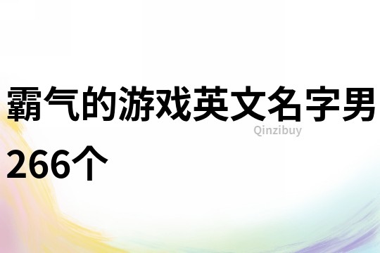 霸气的游戏英文名字男266个