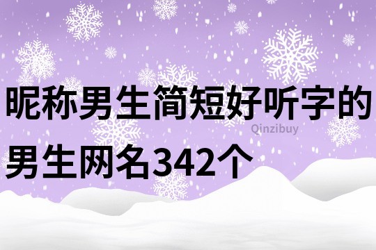 昵称男生简短好听字的男生网名342个