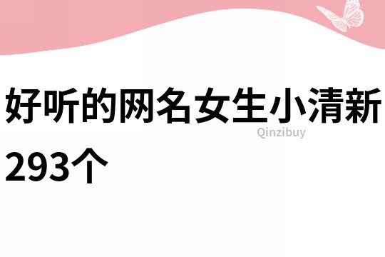 好听的网名女生小清新293个