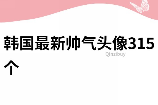 韩国最新帅气头像315个