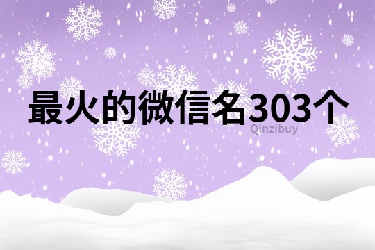 最火的微信名303个