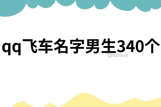 qq飞车名字男生340个