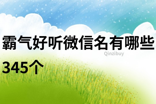 霸气好听微信名有哪些345个