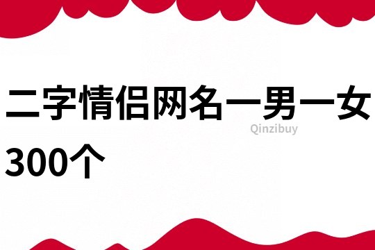 二字情侣网名一男一女300个