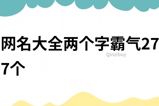 网名大全两个字霸气277个