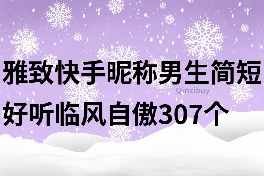 雅致快手昵称男生简短好听临风自傲307个