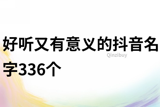 好听又有意义的抖音名字336个