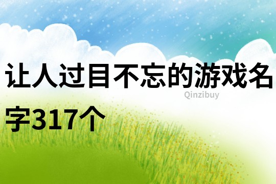 让人过目不忘的游戏名字317个