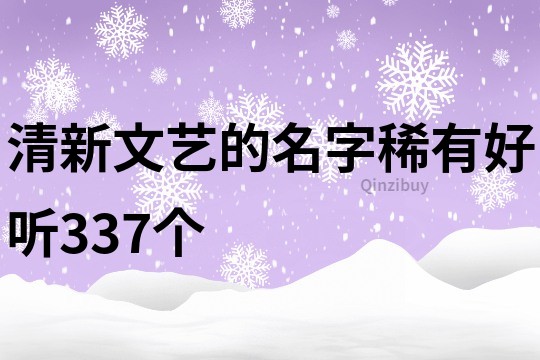 清新文艺的名字稀有好听337个