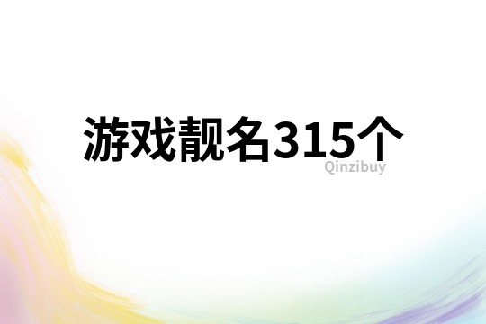 游戏靓名315个