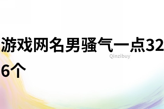 游戏网名男骚气一点326个