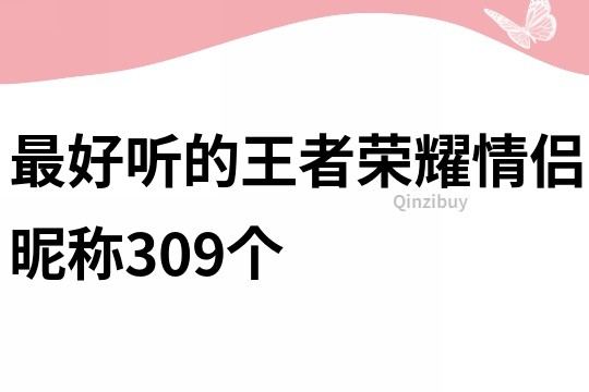 最好听的王者荣耀情侣昵称309个