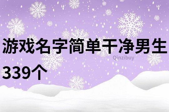 游戏名字简单干净男生339个