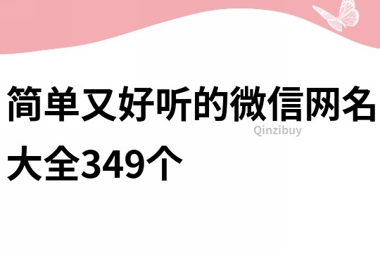 简单又好听的微信网名大全349个