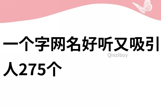 一个字网名好听又吸引人275个