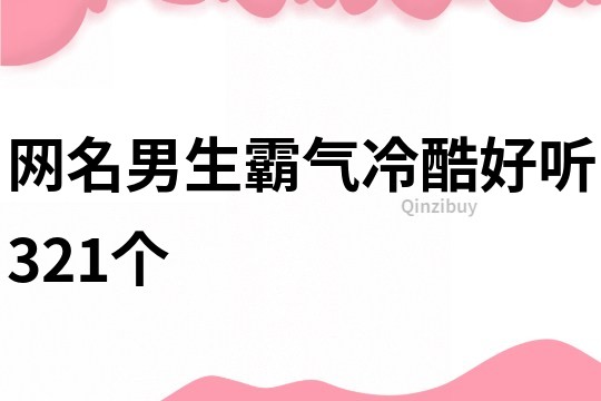 网名男生霸气冷酷好听321个