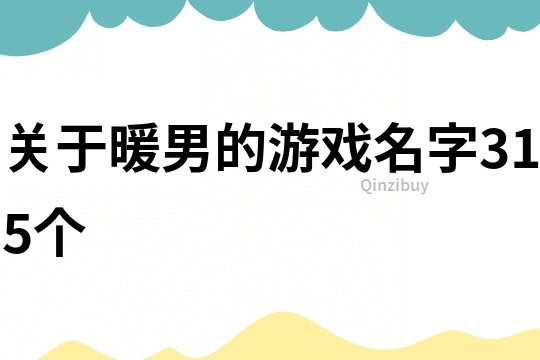 关于暖男的游戏名字315个