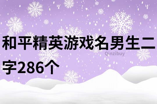 和平精英游戏名男生二字286个