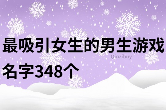 最吸引女生的男生游戏名字348个