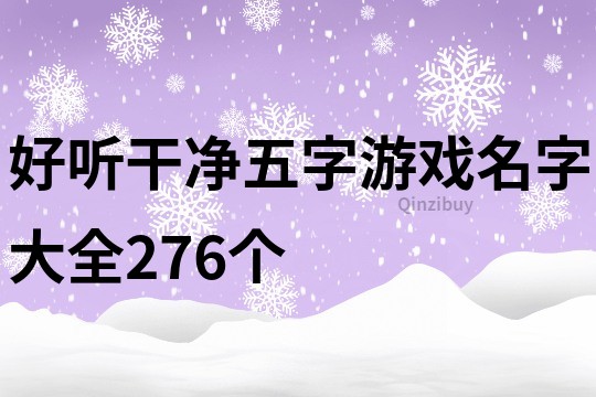 好听干净五字游戏名字大全276个