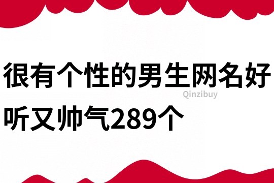 很有个性的男生网名好听又帅气289个