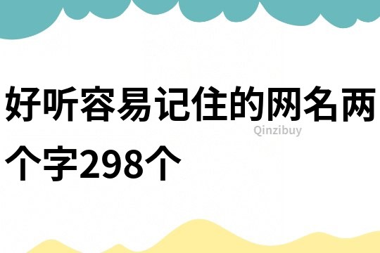 好听容易记住的网名两个字298个