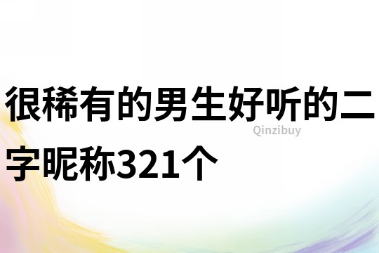 很稀有的男生好听的二字昵称321个