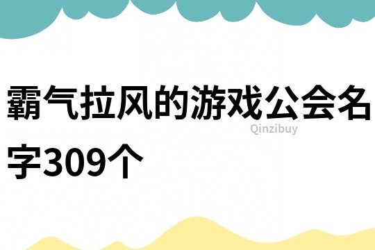 霸气拉风的游戏公会名字309个