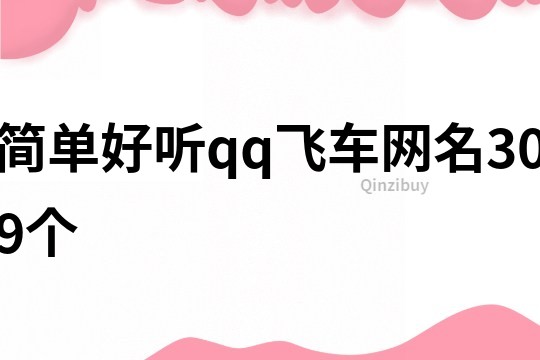 简单好听qq飞车网名309个