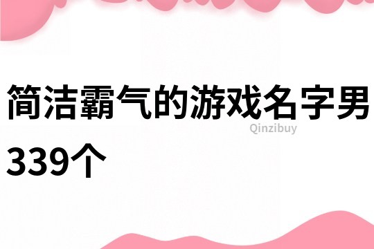 简洁霸气的游戏名字男339个