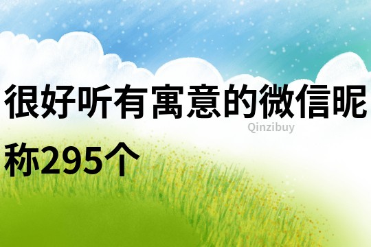 很好听有寓意的微信昵称295个