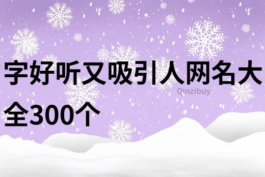 字好听又吸引人网名大全300个