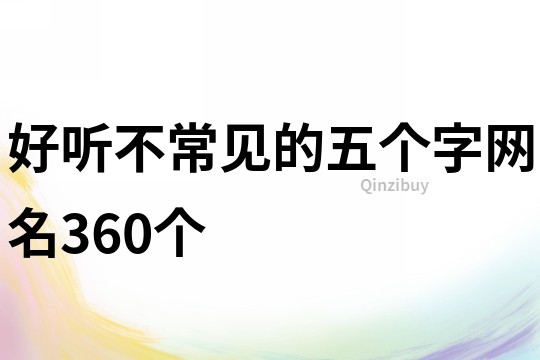 好听不常见的五个字网名360个