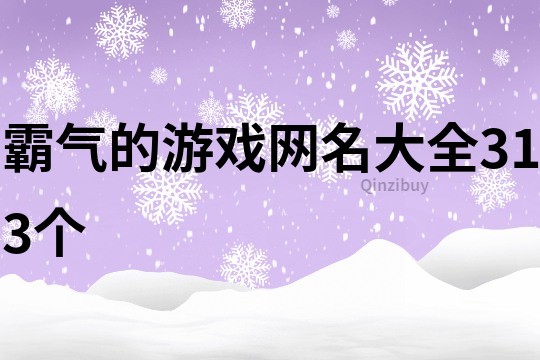 霸气的游戏网名大全313个