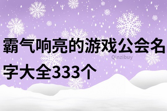 霸气响亮的游戏公会名字大全333个