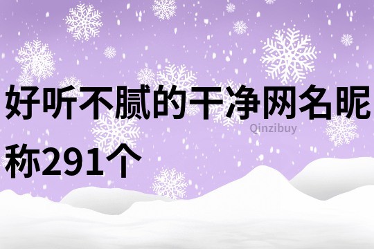 好听不腻的干净网名昵称291个