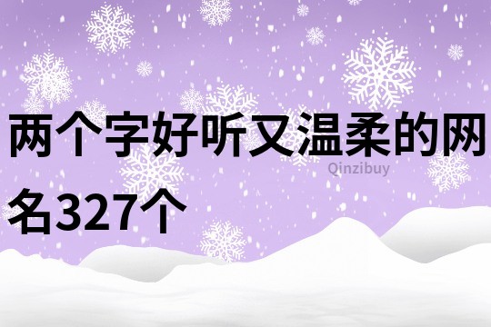 两个字好听又温柔的网名327个