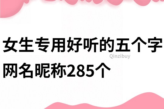 女生专用好听的五个字网名昵称285个