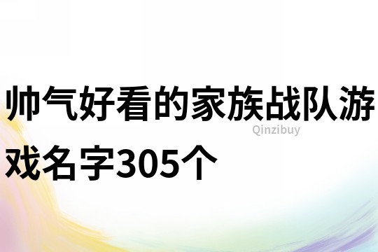 帅气好看的家族战队游戏名字305个