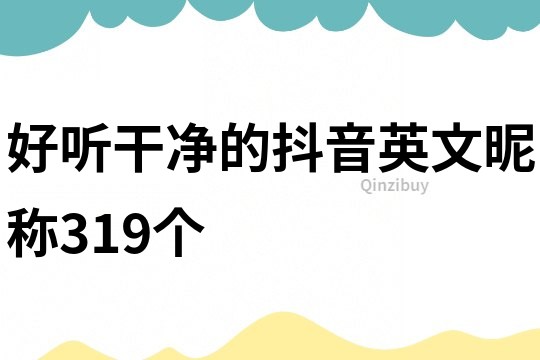 好听干净的抖音英文昵称319个