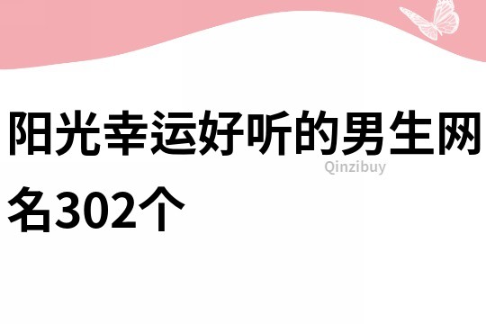 阳光幸运好听的男生网名302个