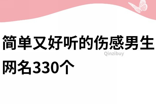 简单又好听的伤感男生网名330个