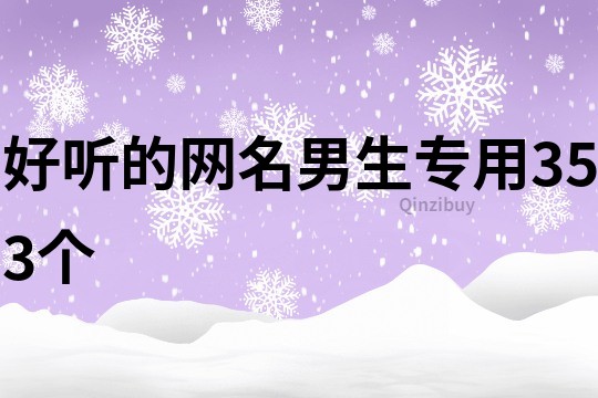 好听的网名男生专用353个