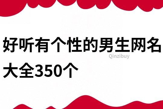 好听有个性的男生网名大全350个