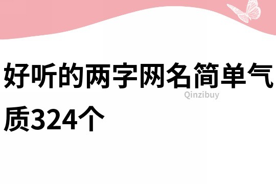 好听的两字网名简单气质324个