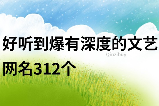 好听到爆有深度的文艺网名312个