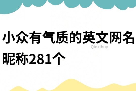 小众有气质的英文网名昵称281个